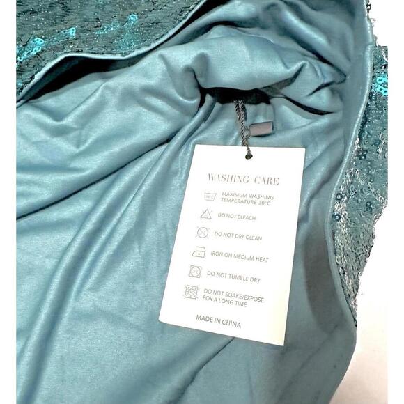 NWT Pinup Fashion Womens Sequin Dress Long Sleeve Green Coctail Plus Size 24 - Picture 12 of 15